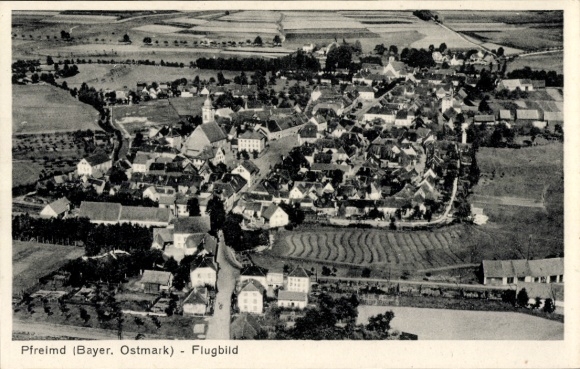 Postcard Pfreimd in the Upper Palatinate, aerial photograph