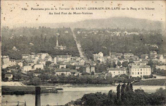 Ak Saint Germain en Laye Yvelines, Panorama prise de la Terrasse, Vesinet, Fort du Mont Valerien