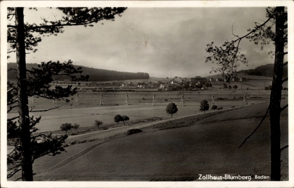Ak Zollhaus Blumberg am Schwarzwald, Durchblick zum Ort