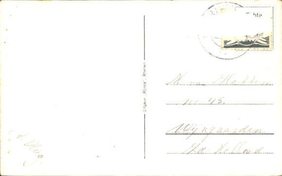 Postcard Rhenen Utrecht, Spoorqat, Station