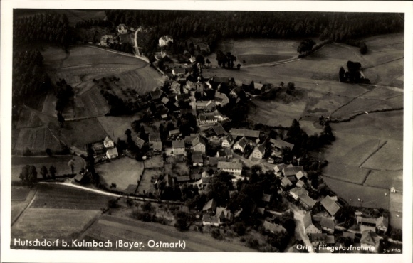Postcard Hutschdorf Thurnau in Upper Franconia, aerial photograph