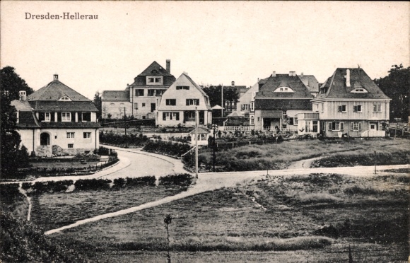 Ansichtkaart Dresden Hellerau, gedeeltelijk aanzicht