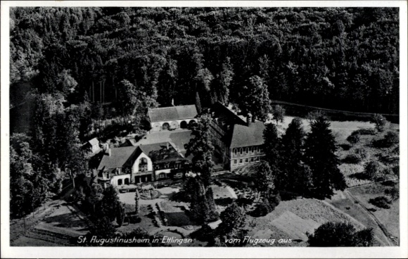 Postcard Ettlingen in Baden, St. Augustinusheim, aerial photograph