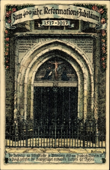 Artysta lito Kallista, Lutherstadt Wittenberg, drzwi tez kościoła zamkowego, 400 lat reformacji