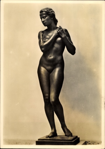 Postcard plastic by Rudolf Kaesbach, Spring of Life, HDK 537, female nude