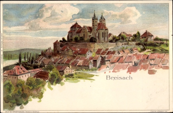 Artist Chromo-Litho Biese, C., Breisach am Oberrhein, general view
