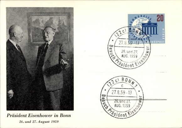 Ak Bonn am Rhein, Präsident Eisenhover, Staatsbesuch, 1959