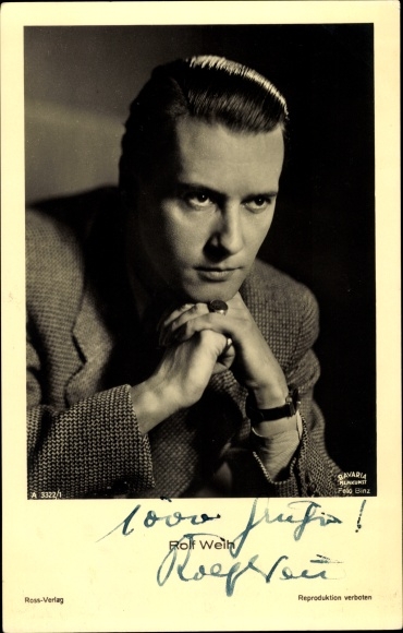 Postcard actor Rolf Weih, portrait, Ross 3322/1, autograph