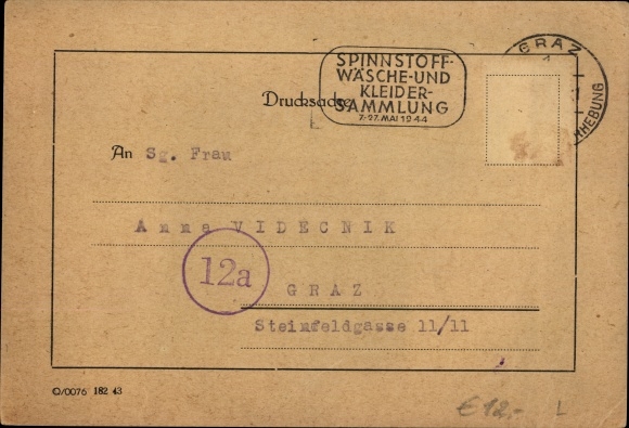 PC Graz Styria, membership card Gaubund Styria of the Reich German Blind Association