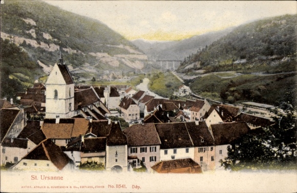 KP St. Ursanne Canton Jura, ogólny widok miasta