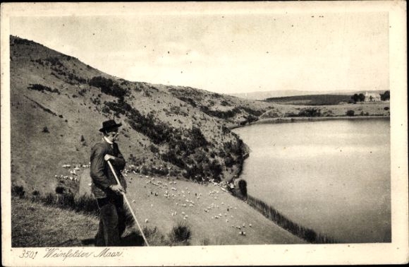 Postcard Schalkenmehren in the Eifel, Weinfelder Maar