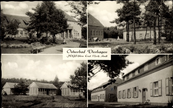 PC Dierhagen in Mecklenburg Western Pomerania, FDGB home Ernst Moritz Arndt, views