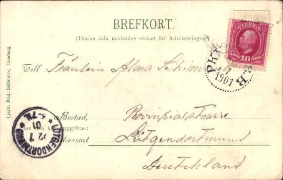 Postcard Malmö Sweden, Gustaf Adolfs torg