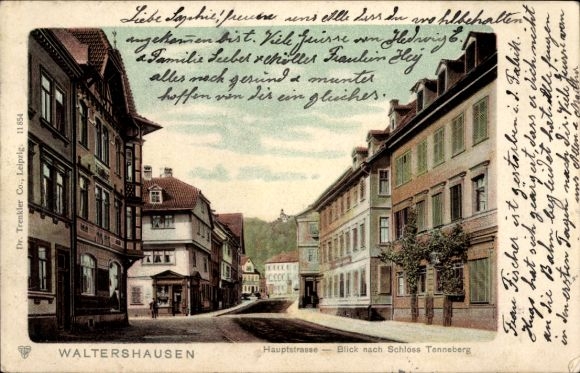 Ak Waltershausen in Thüringen, Hauptstraße, Schloss Tanneberg