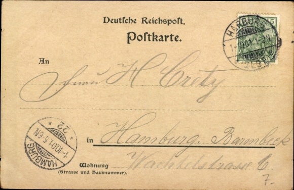 Postcard Hamburg Harburg, entertainment establishment Goldene Wiege, hotel, guesthouse