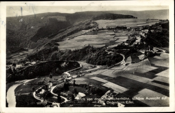 Ak Dedenborn Simmerath in der Eifel, Blick von der Kestenicherhöhe, Panorama