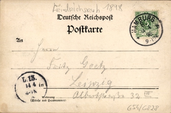 Embossed Passepartout Postcard Friedrichsruh Aumühle in the Duchy of Lauenburg, Castle, Prince Bismarck