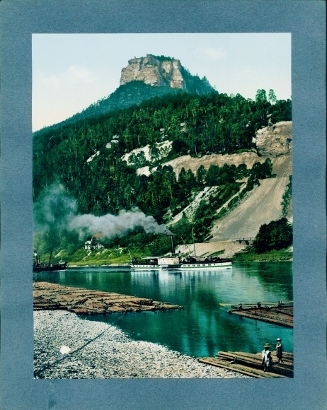Foto Königstein an der Elbe Sächsische Schweiz, Salondampfer, Flöße