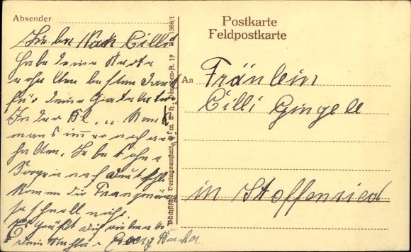 Artist Postcard Pommerhanz, K. I&#39;m quite happy with the apartment, soldier humor, whistle