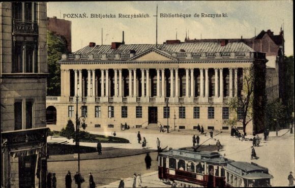 Postcard Poznań Poznan, Library