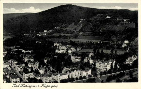 Postcard Bad Kissingen Lower Franconia Bavaria, aerial photograph