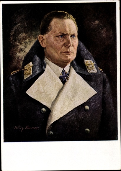 KP artysty Exner, Willy, feldmarszałek Hermann Goering, odznaczony Krzyżem Kawalerskim