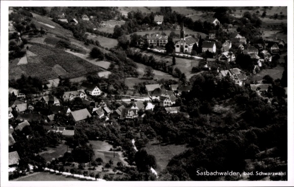 Postcard Sasbachwalden in the Black Forest, aerial photograph