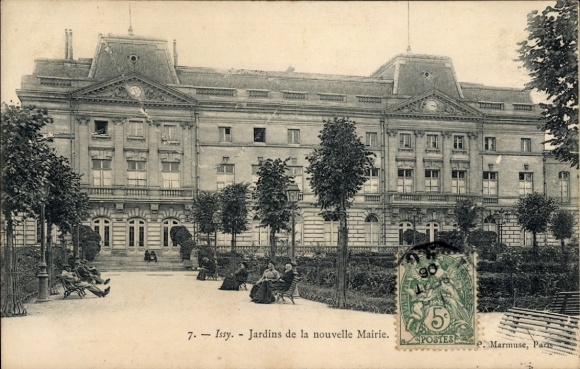 Ak Issy les Moulineaux Hauts de Seine, Gärten des neuen Rathauses