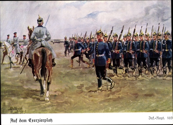KP artysty Döbrich-Steglitz, na placu apelowym, Inf Regt No. 163