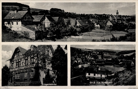 Ansichtkaart Rossbach Fehlsbach, Gasthaus zur Krone, St. Leonhard, oorlogsmonument