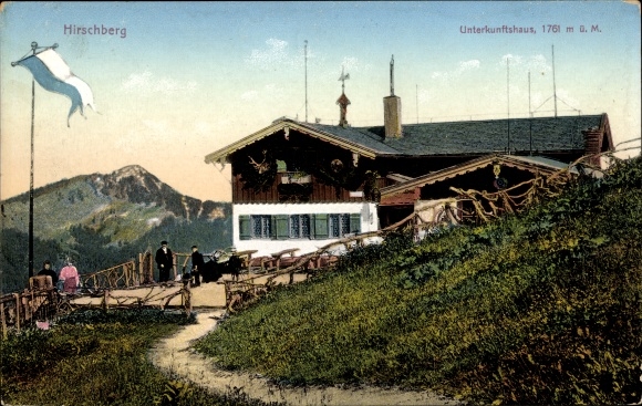 Postcard Rottach Egern in Upper Bavaria, Hirschberghaus, accommodation house on the Hirschberg