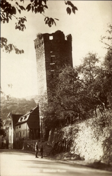 PC Dausenau Lahn, Leaning Tower, street section, wall, pedestrian