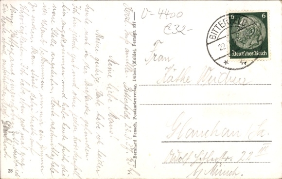 Postcard Bitterfeld in Saxony-Anhalt, Hotel Doring, architecture, trees, street scene