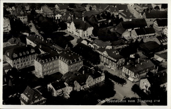 Postcard Bad Wörishofen in Unterallgäu, aerial view of landscape, buildings