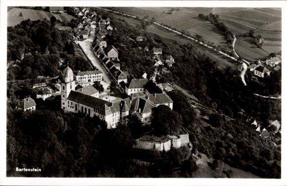 Ak Bartenstein Schrozberg in Württemberg, Fliegeraufnahme