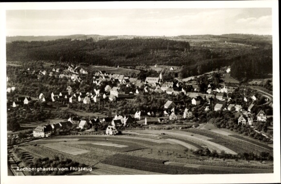Ak Rechberghausen in Baden Württemberg, Luftaufnahme von  Wohngebäude, ländliche Landschaft