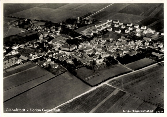 Postcard Giebelstadt in Lower Franconia, aerial photograph