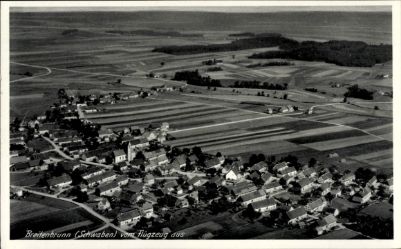Postcard Breitenbrunn Swabia Unterallgäu, aerial photograph
