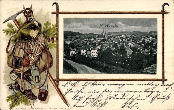 Ak Miesbach in Oberbayern, Ansicht von  Stadtansicht, Landschaft, Postkarte