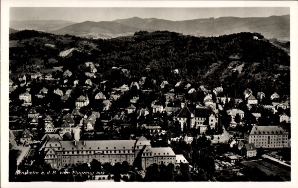 Postcard Bensheim an der Bergstraße Hessen, aerial photograph