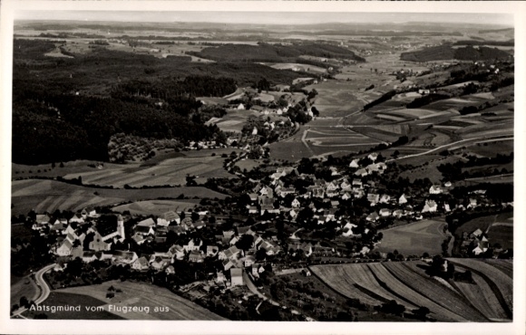 Postcard Abtsgmünd Ostalbkreis, aerial photograph