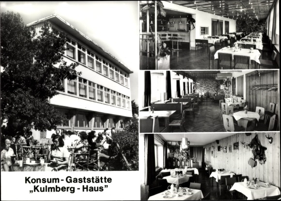 Postcard Dorfkulm Unterwellenborn in Thuringia, consumer restaurant Kulmberg-Haus