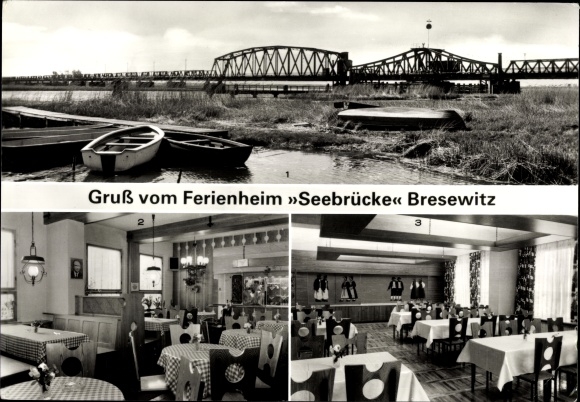 Postcard Bresewitz Pruchten in Western Pomerania, holiday home Seebrücke VEB data processing center Cottbus