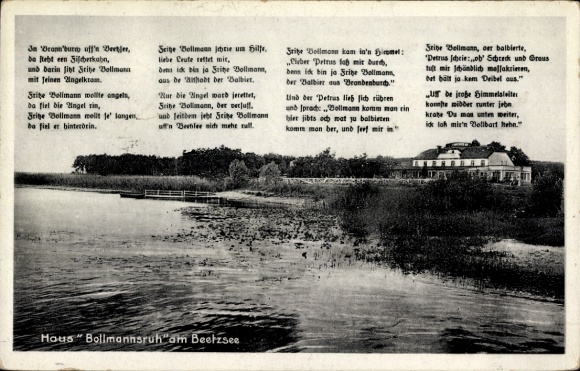 Poem Postcard Beetzsee in Havelland, Haus Bollmannsruh