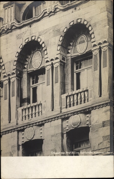 Art Nouveau PC Karlsruhe in Baden Württemberg, building, architect Hermann Billing