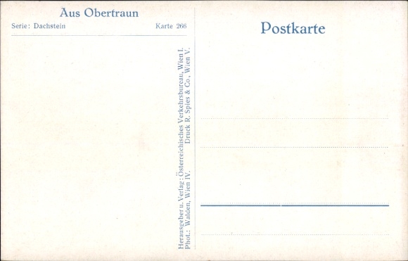 Postcard Obertraun Upper Austria, mountain landscape, wooden building, rural surroundings, path