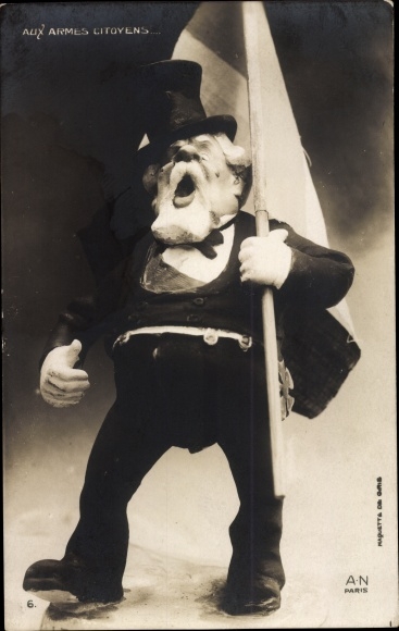 Postcard Émile Loubet, French politician and President, Aux Armes citoyens, plastic