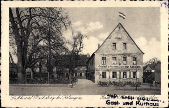 Ak Rathsberg Marloffstein in Midden-Franken Beieren, Inn en Kurhaus zum alten Rathsberg