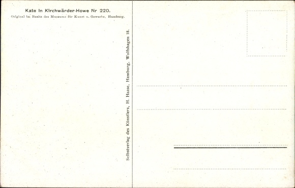 Postcard Hamburg Kirchwerder Howe, Kate