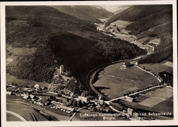 Postcard Hammereisenbach Bregenbach Vöhrenbach in the Black Forest Baden, aerial photography, Gasthof zum Hammer
